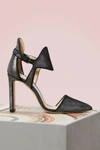 JIMMY CHOO MOON 100 VELVET PUMPS,MOON100/VMZ/ANTHRACITE