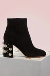 MIU MIU ANKLE BOOTS WITH STUDDED HEEL,5T218B/XTY/2