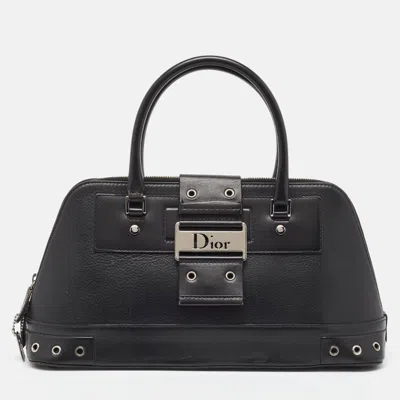 Pre-owned Dior Black Leather Street Chic Satchel