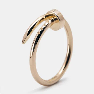 Pre-owned Cartier Juste Un Clou 18k Rose Gold Small Model Ring Size 52