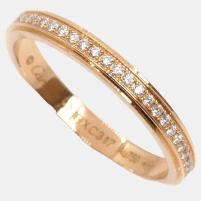 Pre-owned Cartier 18k Rose Gold And Diamond D'amour Band Ring Eu 47