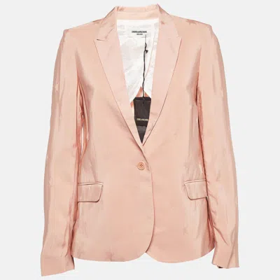 Pre-owned Zadig & Voltaire Pink Star Jacquard Blazer S