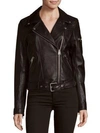 7 FOR ALL MANKIND Solid Leather Moto Jacket,0400095609199
