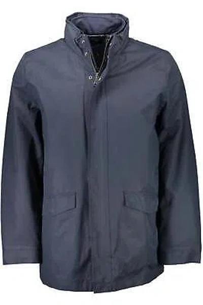 Pre-owned Gant Men's Double Jacket Anorak With Zip And Snap Closure In Blue