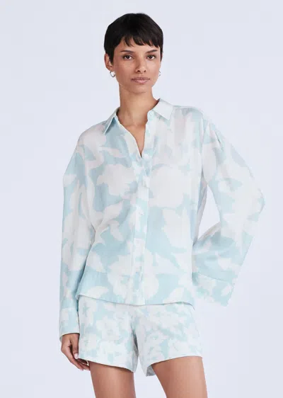 Derek Lam Lacey Button Down Shirt In Blue