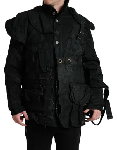 Dolce & Gabbana Stunning Patchwork Denim Men's Jacket In Black