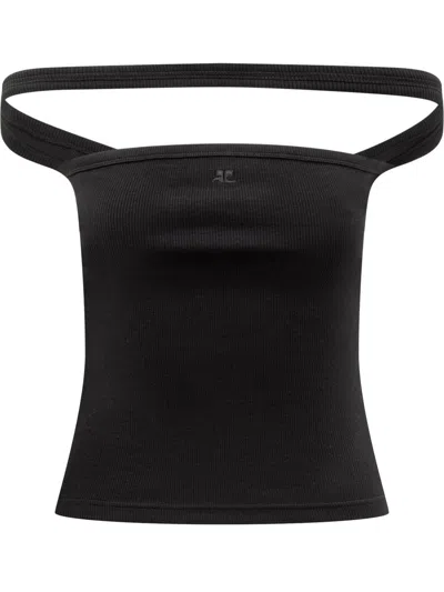 Courrèges Courreges Top With Logo In Black