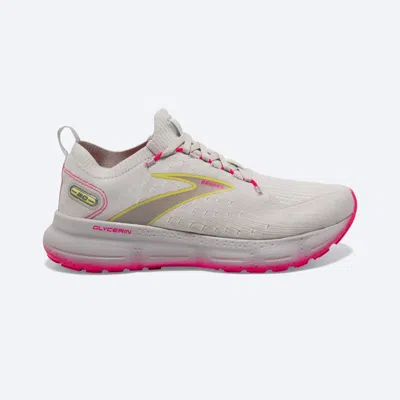 Brooks Womens  Glycerin Stealthfit 20 In Grey/yellow/pink