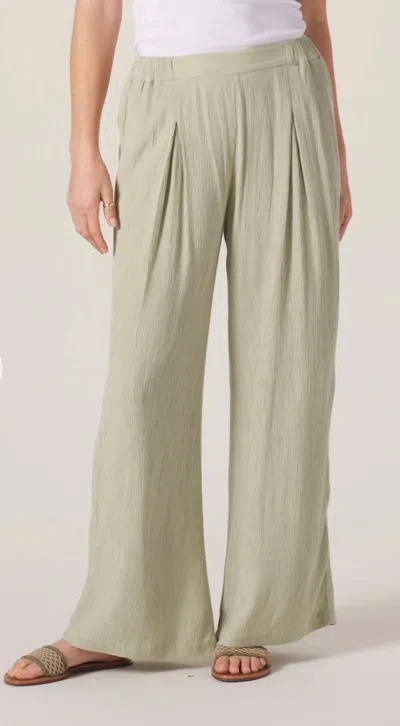The Normal Brand Ezra Crepe Wide Leg Pant In Green