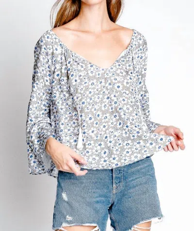 Monte Central Park Top In Gin Blossom In Grey