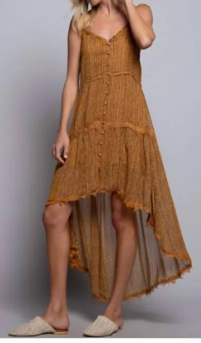 Pol Ruffle Dress In Mustard In Brown