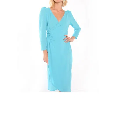 Vilagallo Virginie Dress In Turquoise Georgette In Blue