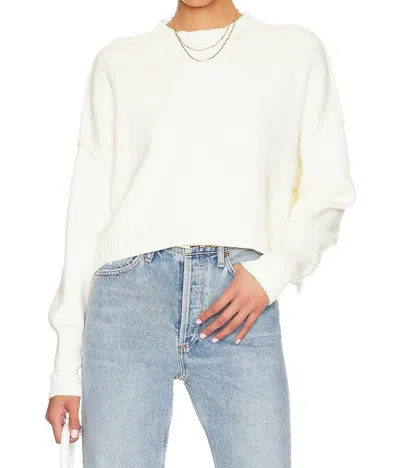Free People Easy Street Crop Pullover Sweater In White