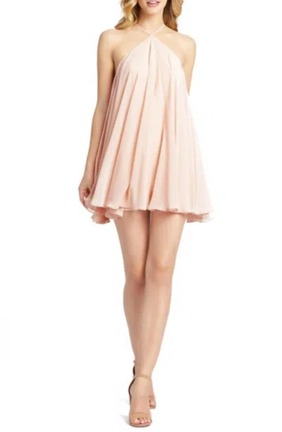 Mac Duggal Chiffon Romper In Blush In Beige