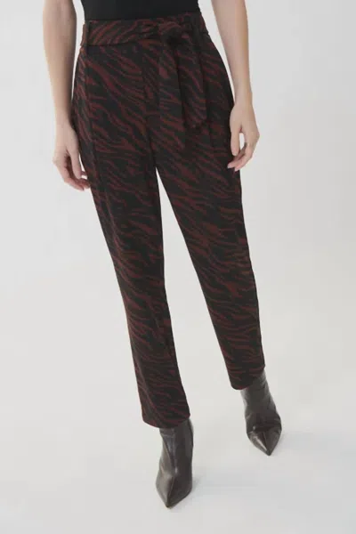 Joseph Ribkoff Tiger Print Pants In Black/brown
