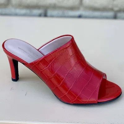 Brenda Zaro Slide Heel In Red Croco