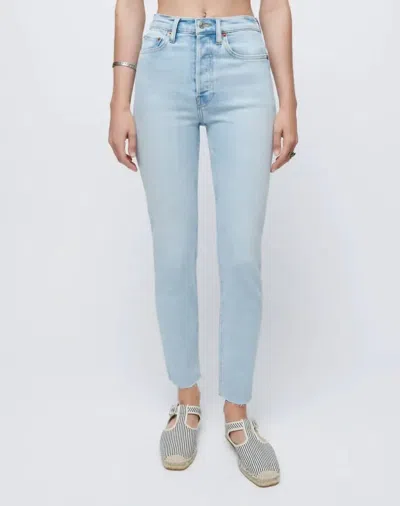 Re/done Women's Comfort Stretch High Rise Ankle Crop Jean In Calm Waters In Blue
