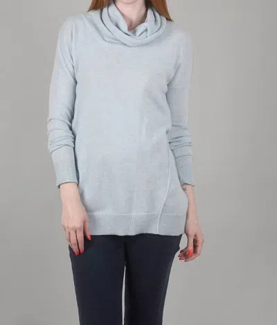 Kinross Exposed-seam Cowl Sweater In Haze In Blue