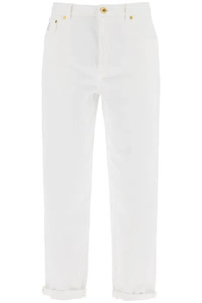 Brunello Cucinelli Jeans In Denim Sovratinto In White