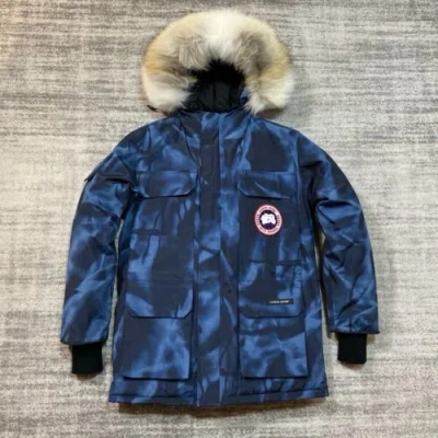 Pre-owned Canada Goose Expedition Parka Camouflage (outlet B-ware) In Blau