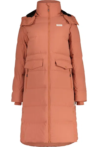 Pre-owned Maloja Bormiom. Damen Urban Outdoor Hooded Redown Coat Mantel 34183 Occasion In Rosewood