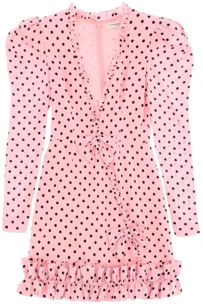 Alessandra Rich "polka Dot Crepe De Chine Mini In Pink