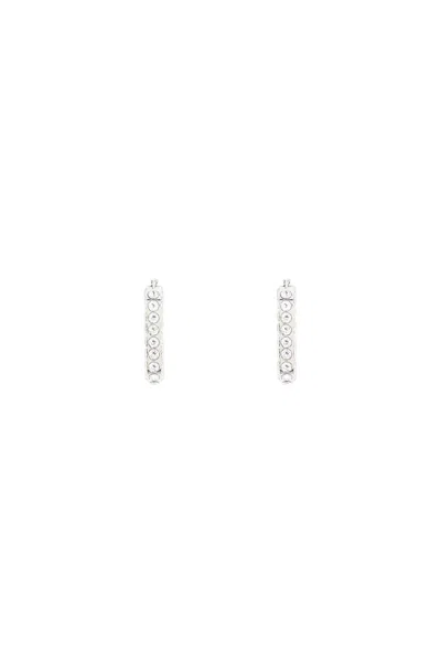 Amina Muaddi Charlotte Earrings With Crystals In Silver