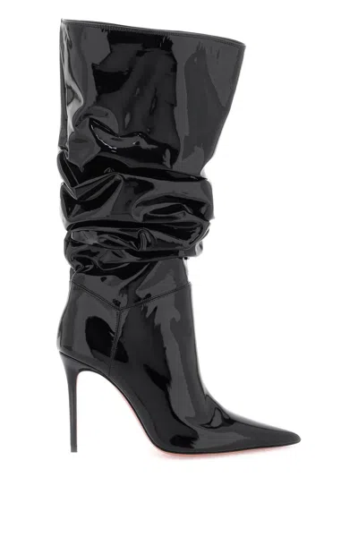 Amina Muaddi Jahleel Leather Knee-high Boots In Black