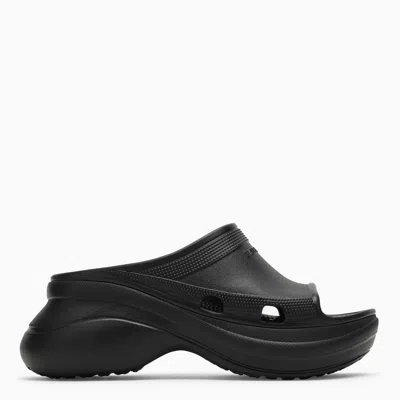 Balenciaga Pool Crocs Black Rubber Sandal