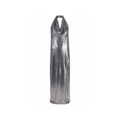 Blanca Vita Sequin-embellished Long Dress In Silver