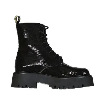 Celine Lace-up Boots In Black
