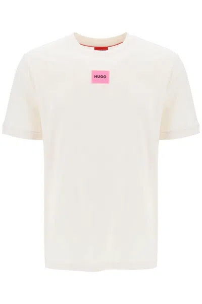 Hugo Diragolino Logo T Shirt In Neutro