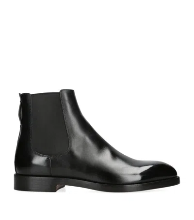 Zegna Torino Leather Chelsea Boots In Black