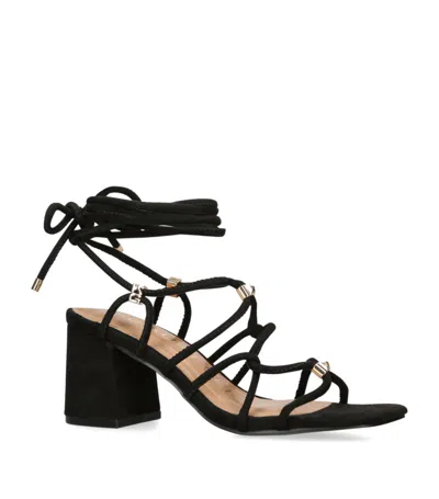 Kg Kurt Geiger Womens Black Raya Stud-embellished Faux-suede Heeled Sandals