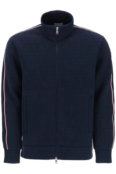 Moncler Ma  Monogram Quilted Sweat In Blue