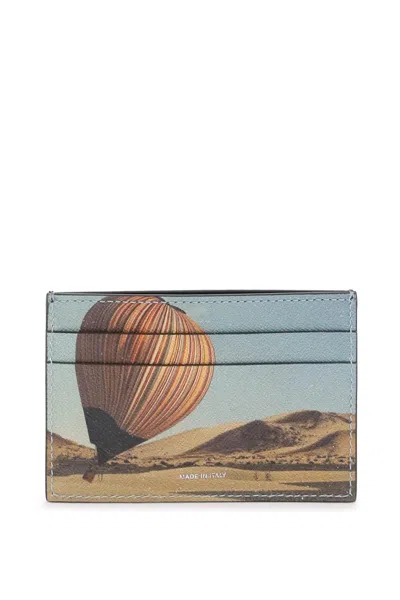 Paul Smith Signature Stripe Balloon-print Leather Cardholder In Multicolour