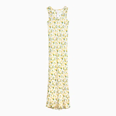 Sportmax Vanilla Long Dress With Lemon Print In White