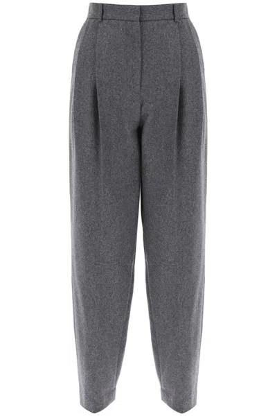 Totême Toteme Lightweight Tailored Flannel Trousers In Gray