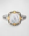 Konstantino Gen K 2 Sterling Silver And 18k Gold Mother-of-pearl/rock Crystal Ring In White