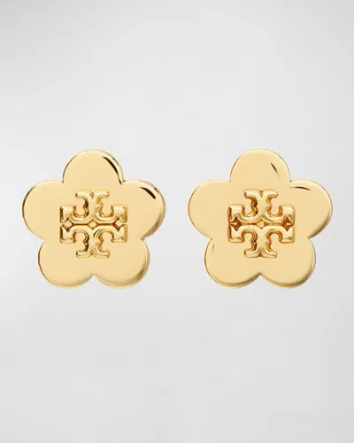 Tory Burch Kira Flower Stud Earrings In Tory Gold