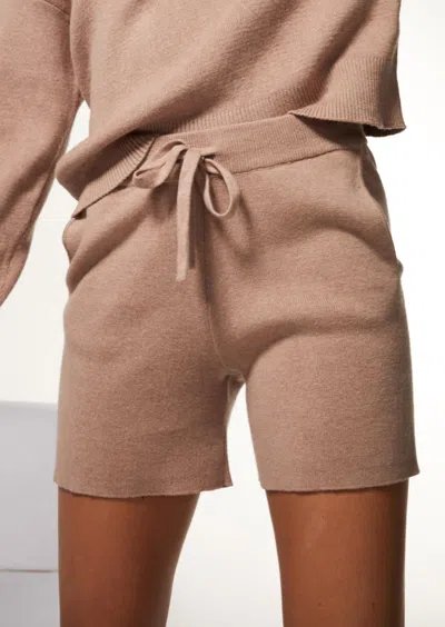 Monrow Sweater Shorts In Iced Coffee In Brown
