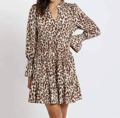 Jude Connally Tammi Dress In Speckled Cheetah In Beige