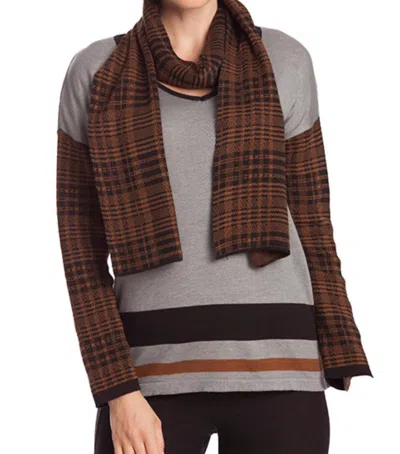 Angel Houndstooth V-neck W/ Scarf In Black Multi