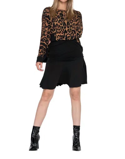 Eva Varro Hi Low Dolman Top With Built-in Cami In Multi In Brown