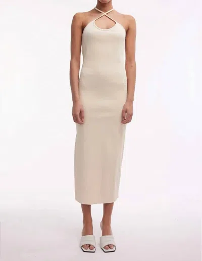 Oval Square Jerry Dress In Off White In Beige