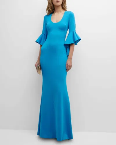 Black Halo Cambria Gown In Cerulean Blue