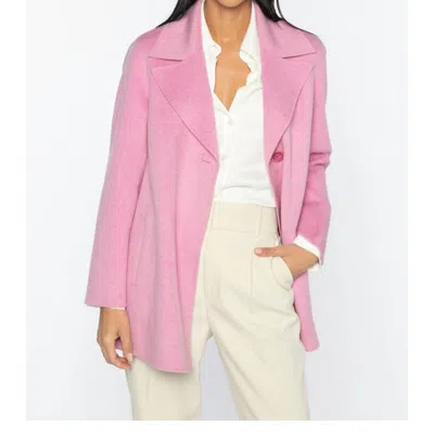 Kinross Notch Collar Swing Coat In Bloom In Pink
