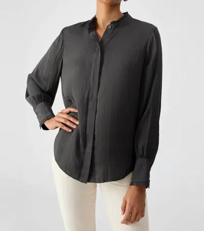 Sanctuary Clothing Feeling Good Sateen Shirt In Magnet In Grey