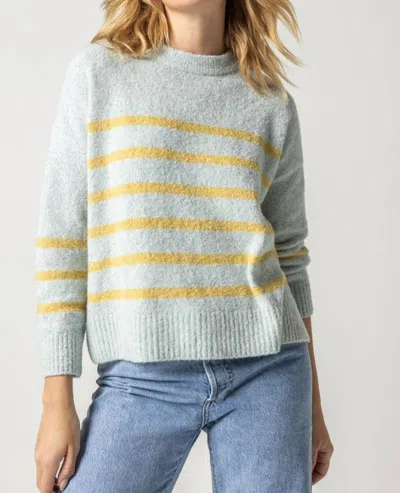Lilla P Stripe Pullover Sweater In Iceberg Stripe In Grey