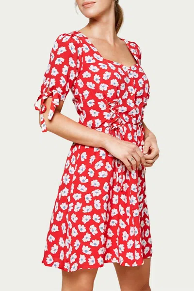 Sugarlips Good Grace Floral-print Modal-blend Mini Dress In Red Multi
